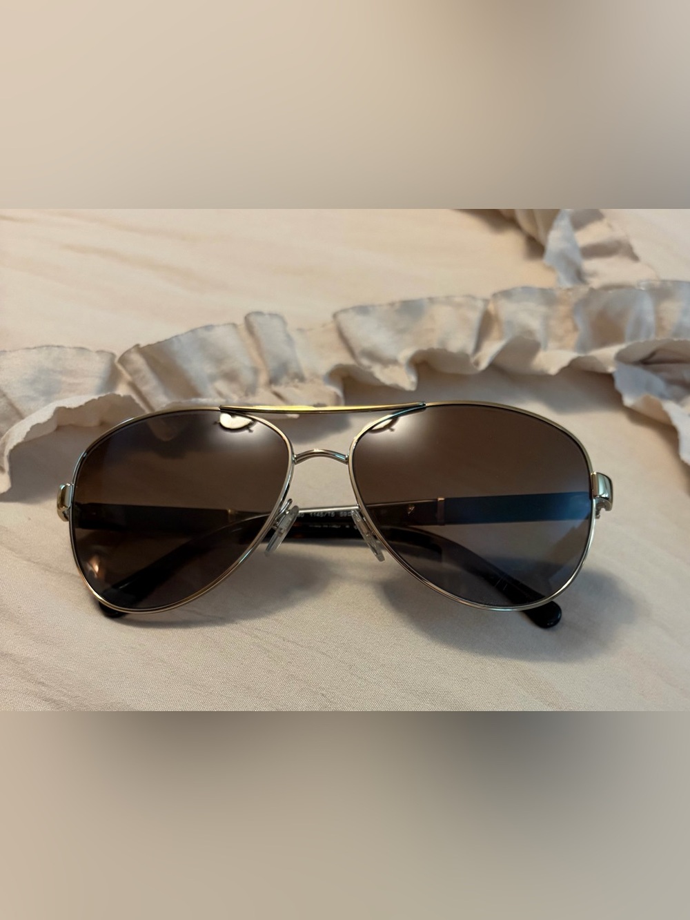 Burberry Women’s Gold Frame Aviator Sunglasses with Brown Gradient Lenses